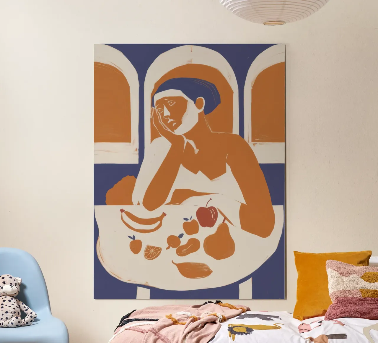 Festa contemplativa dei primati poster con telaio in alluminio da Mossy Pigment