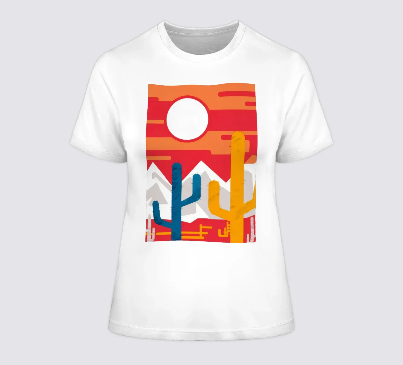 Wüstenkaktus Rote Sonne Frauen T-Shirt von Lune Dreams