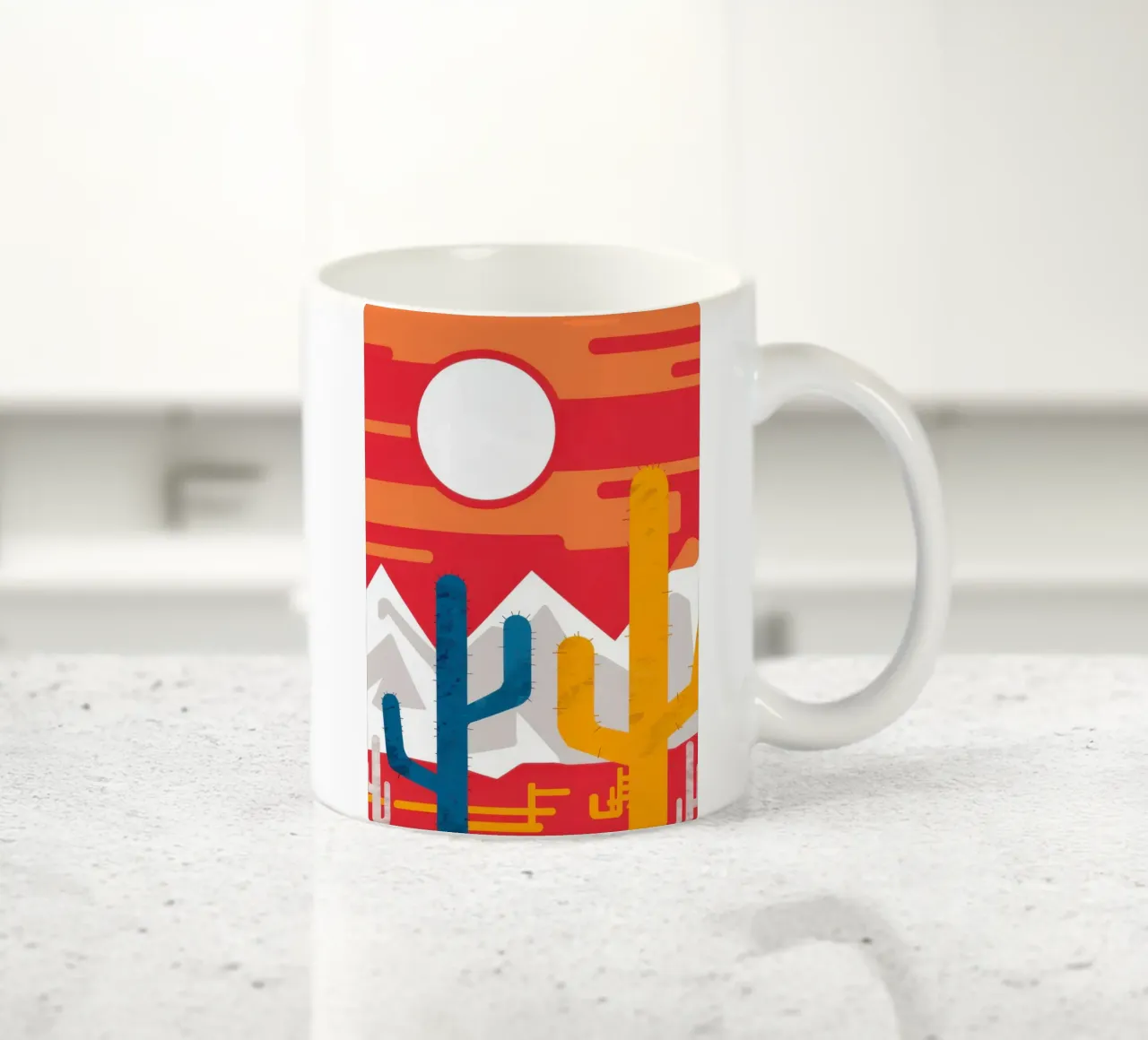Cactus del deserto Sole rosso tazza in ceramica da Lune Dreams