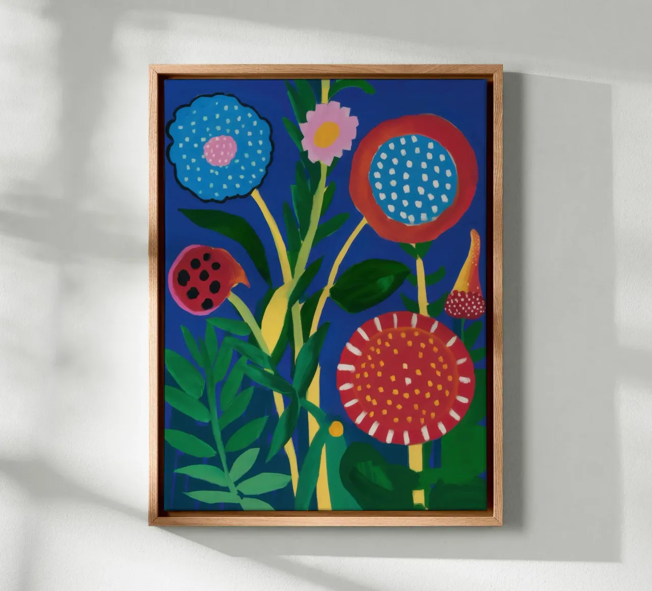 Abstracte middernachtstuin canvas met Baklijst van Sentinel Glow