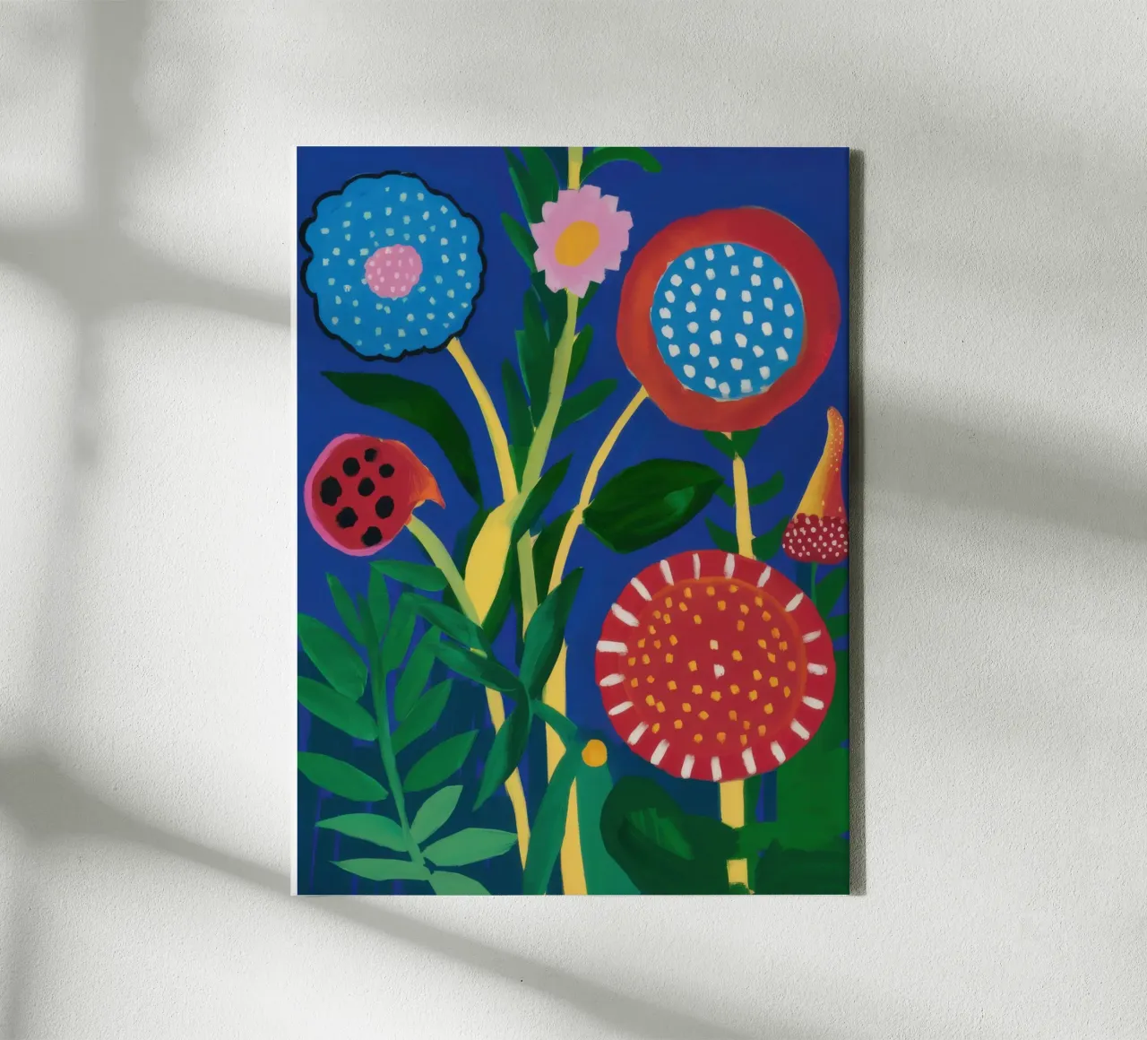 Abstracte middernachtstuin canvas met Baklijst van Sentinel Glow