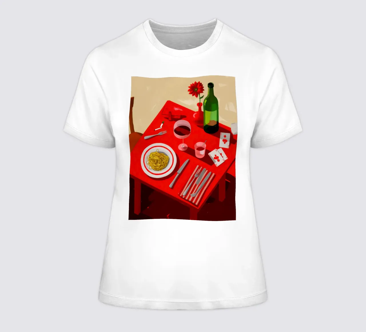 Post, Fest Karmintableau Frauen T-Shirt von Mossy Pigment