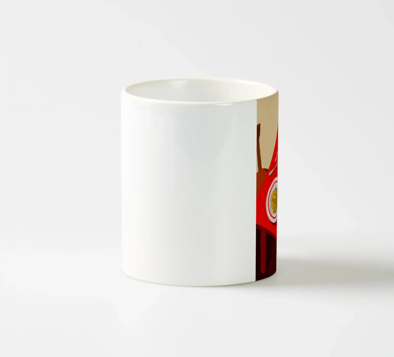 Post, Tableau cremisi della festa tazza in ceramica da Mossy Pigment