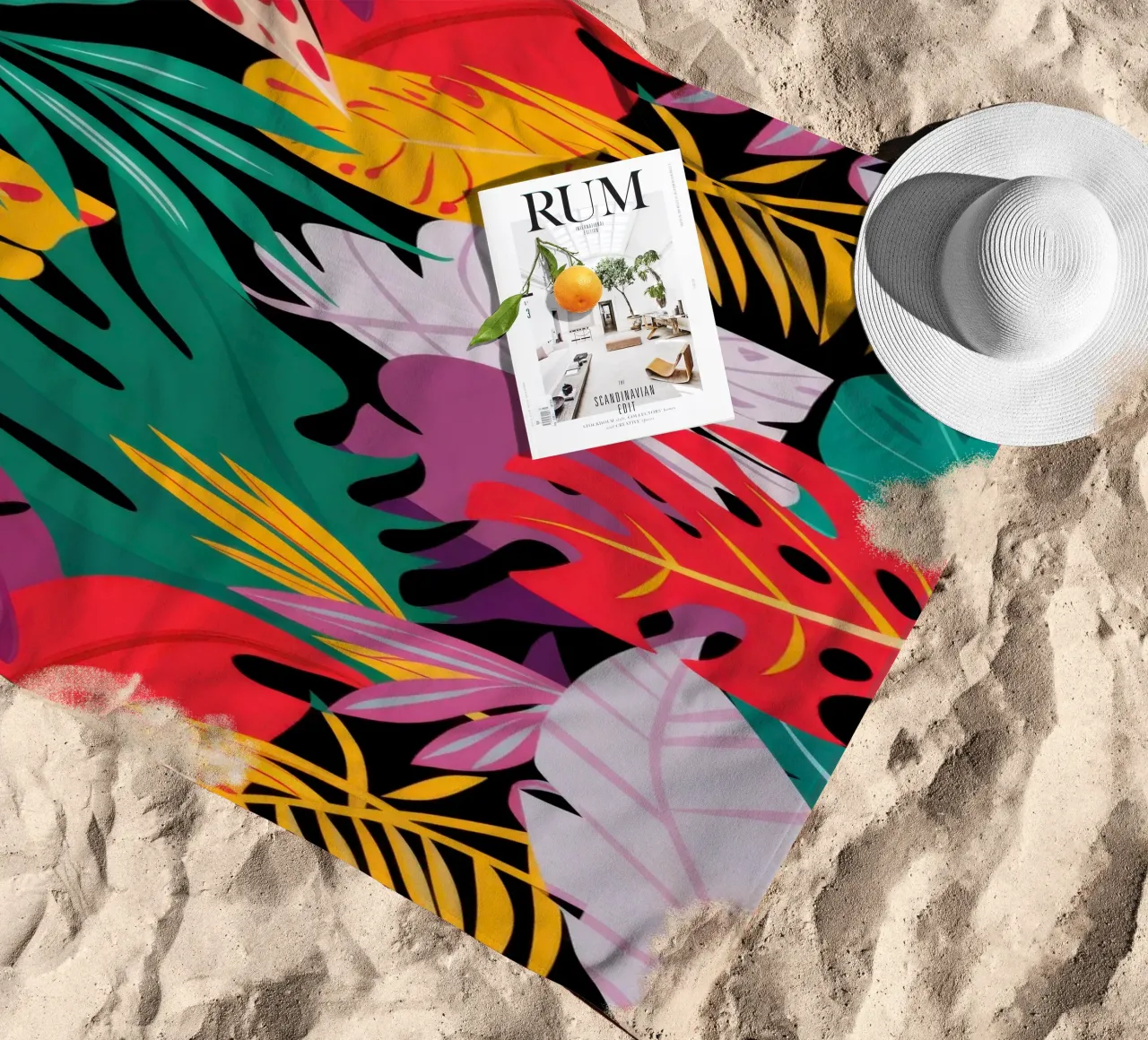 Chromatic Tropic Riot beach towel by Arcane Lines