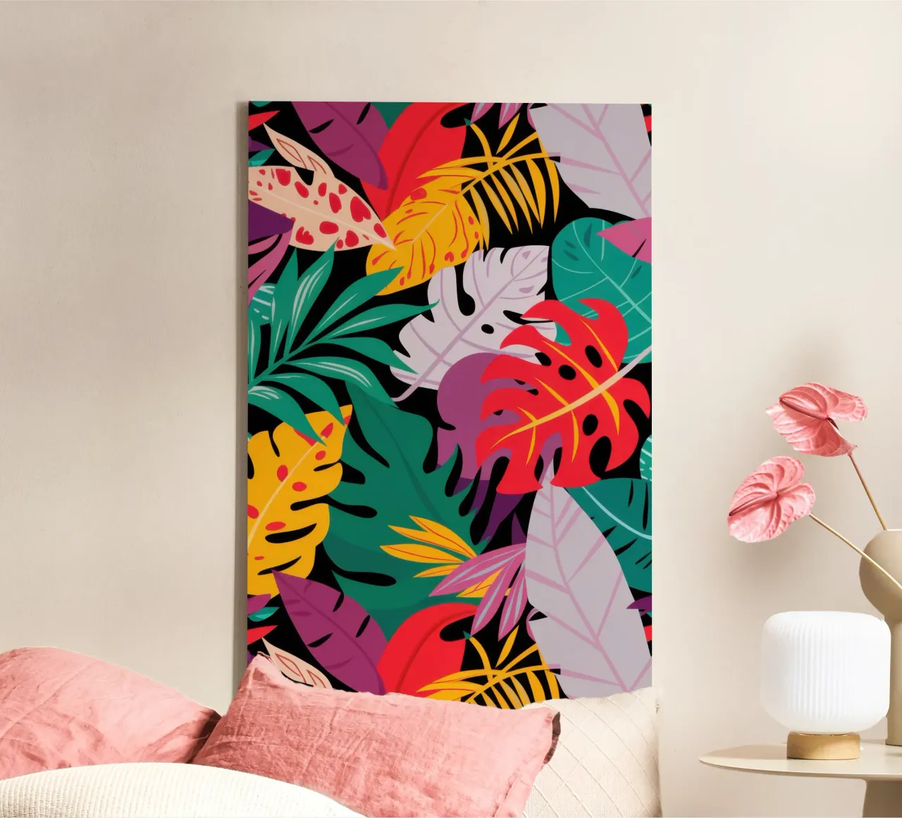 Rivolta cromatica tropicale tela da Arcane Lines