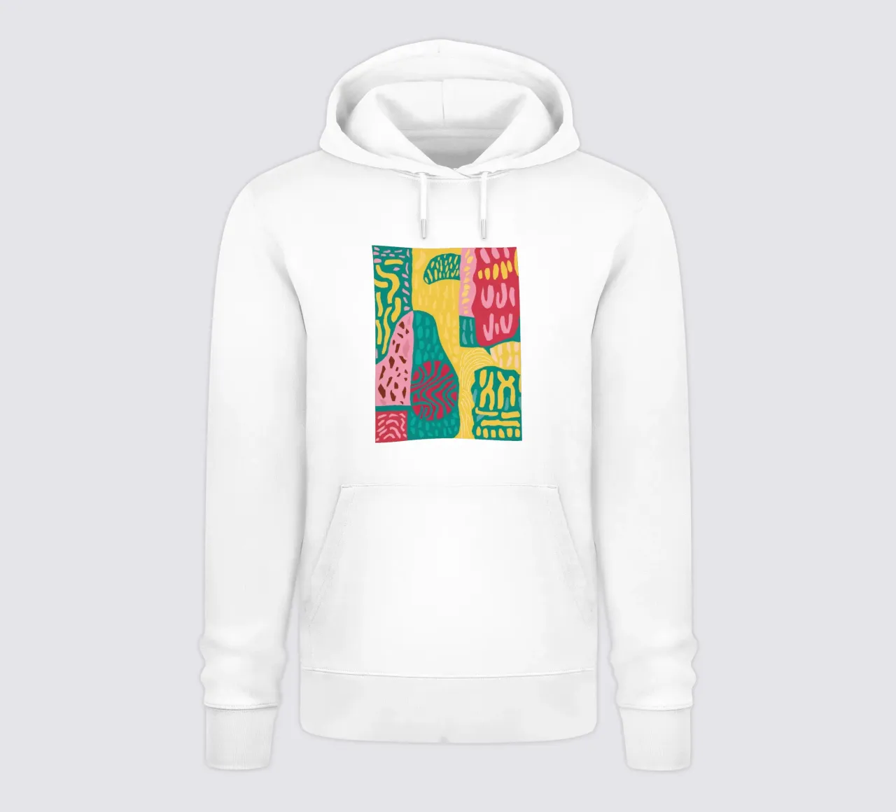 Patchwork a motivi vivaci felpa con cappuccio da Sentinel Glow
