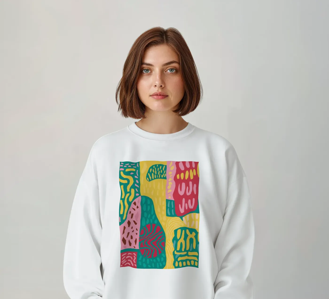 Vibrant Pattern Patchwork felpa da Sentinel Glow