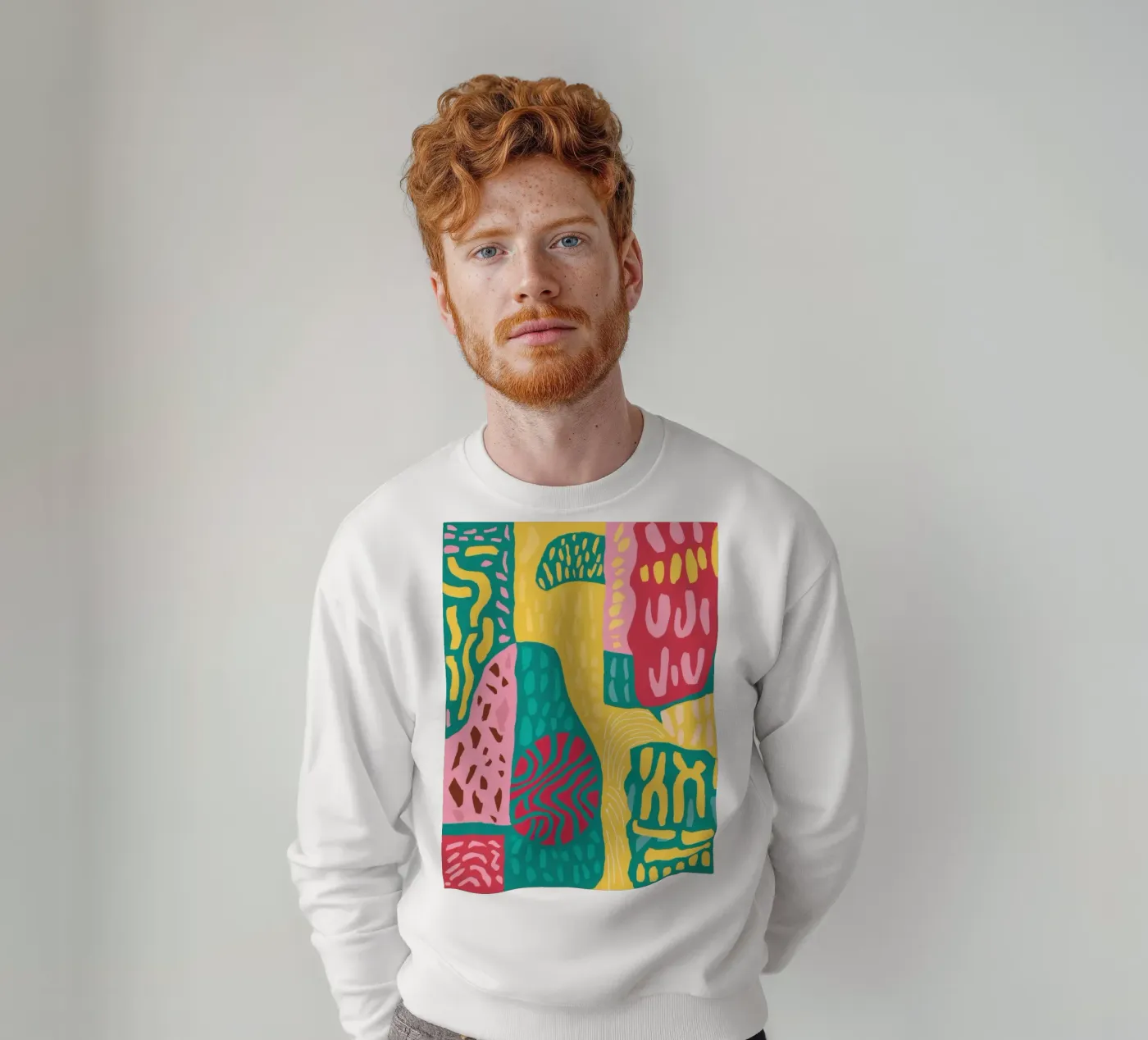 Patchwork met levendig patroon sweatshirt van Sentinel Glow