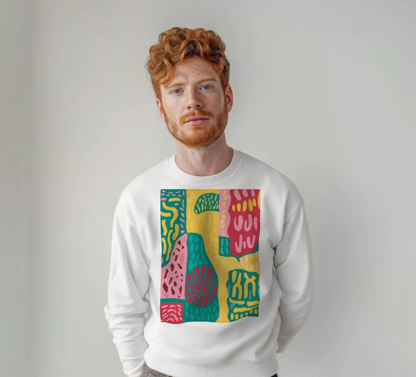 Patchwork met levendig patroon sweatshirt van Sentinel Glow