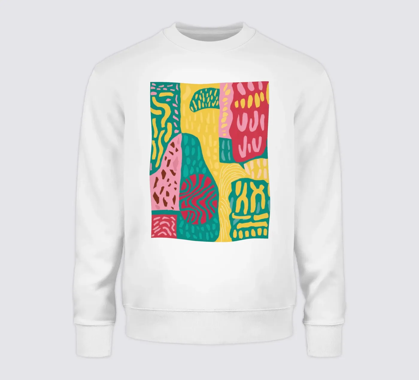 Vibrant Pattern Patchwork Sweatshirt von Sentinel Glow