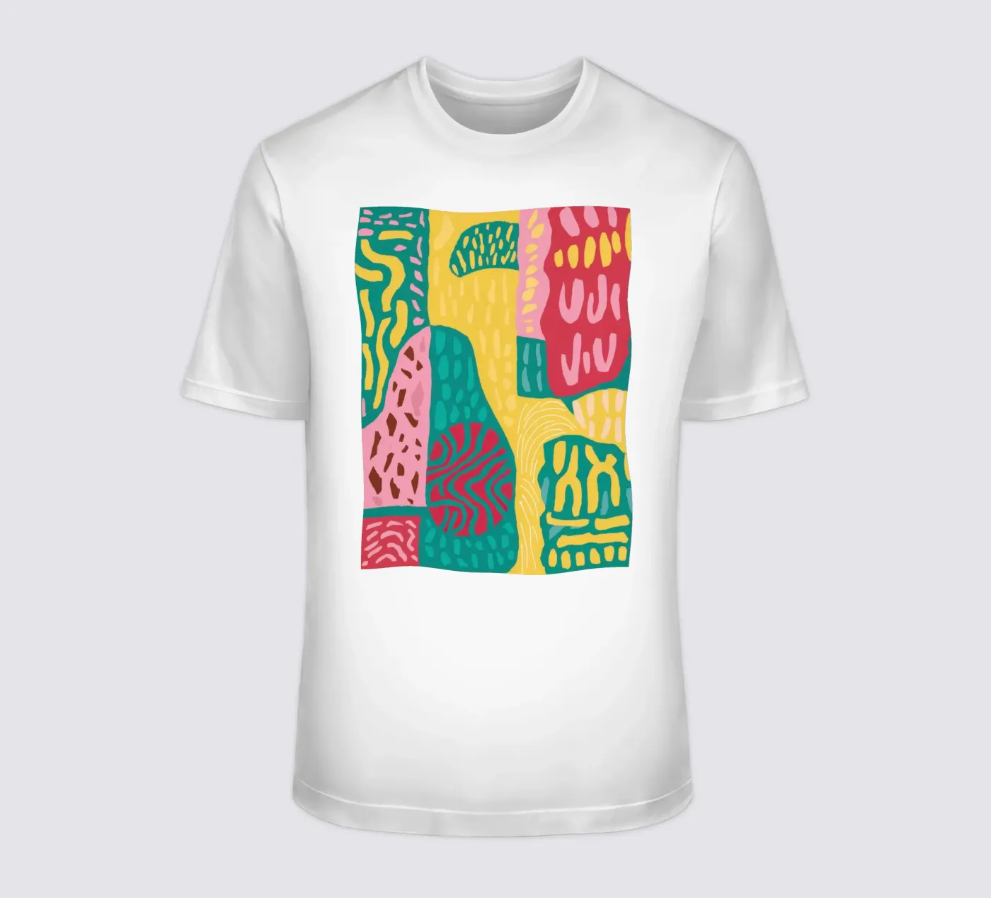 Lebendiges Muster Patchwork T-Shirt von Sentinel Glow