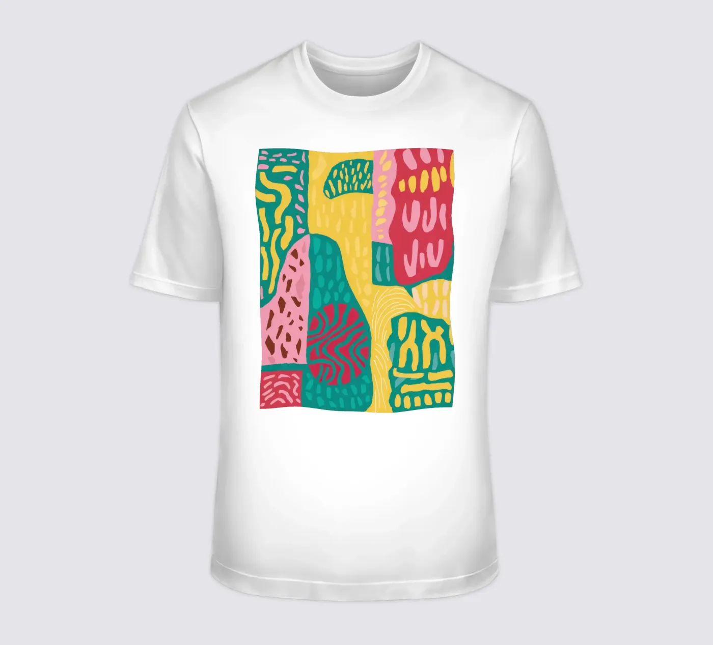 Lebendiges Muster Patchwork T-Shirt von Sentinel Glow
