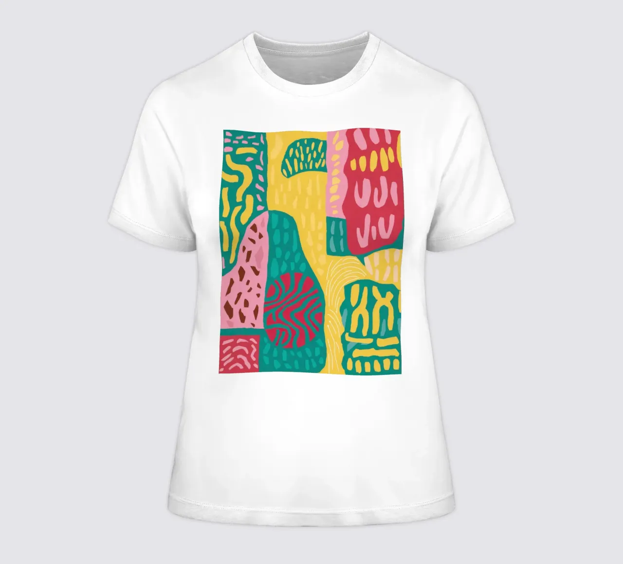Vibrant Pattern Patchwork t-shirt da donna da Sentinel Glow