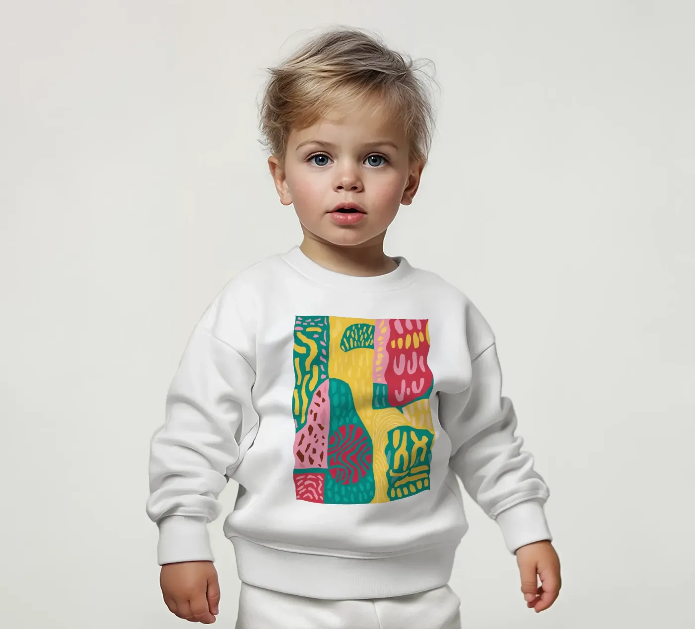 Vibrant Pattern Patchwork Baby Sweatshirt von Sentinel Glow