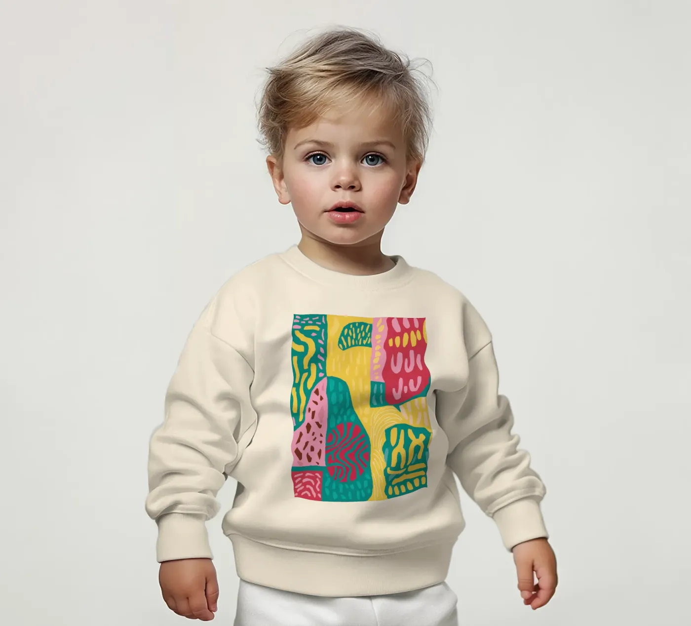 Patchwork met levendig patroon baby sweatshirt van Sentinel Glow