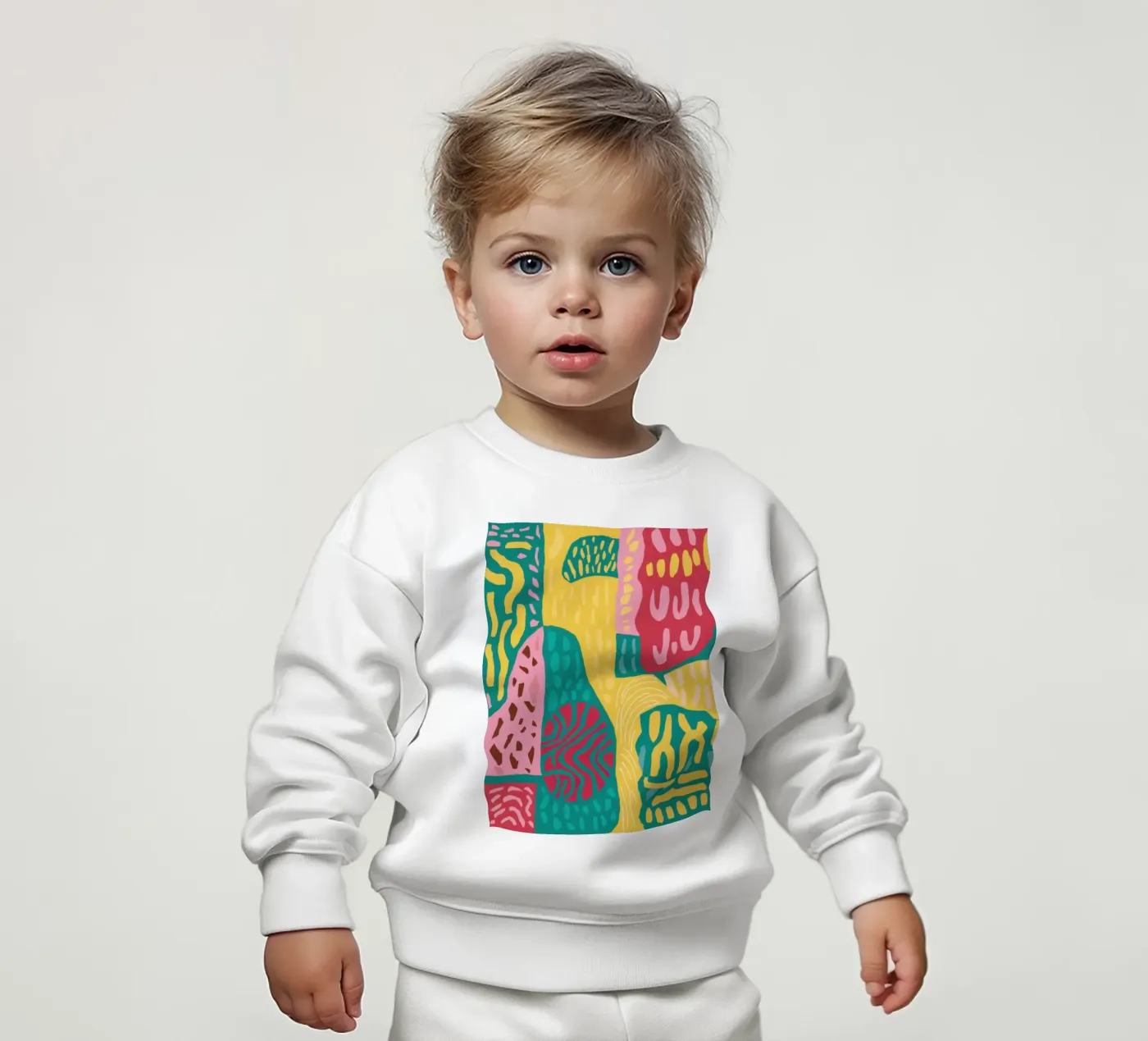 Vibrant Pattern Patchwork Baby Sweatshirt von Sentinel Glow