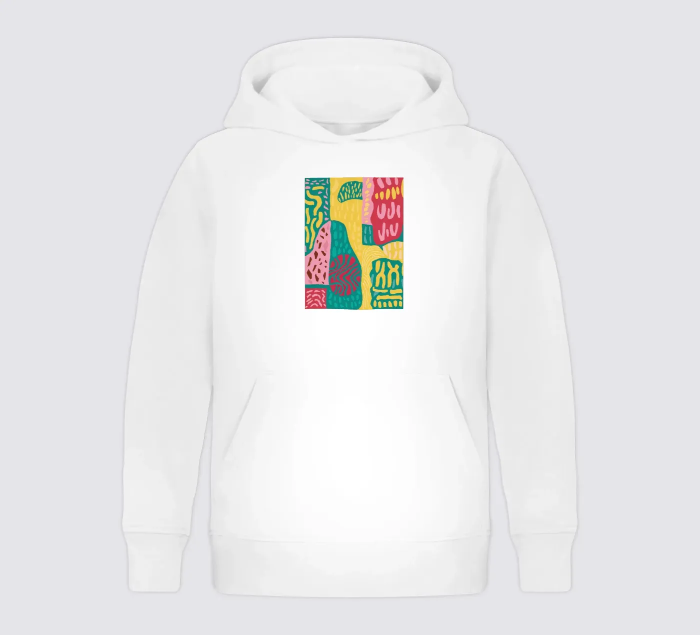 Lebendiges Muster Patchwork Kinder Hoodie von Sentinel Glow