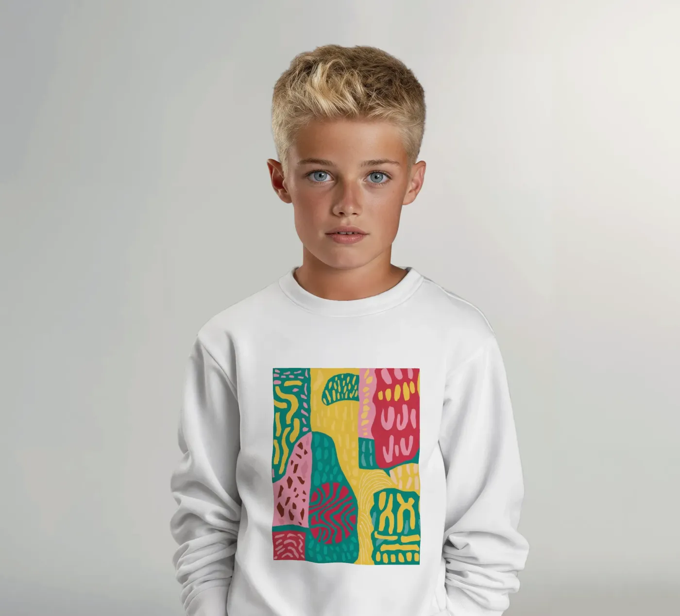 Lebendiges Muster Patchwork Kinder Sweatshirt von Sentinel Glow