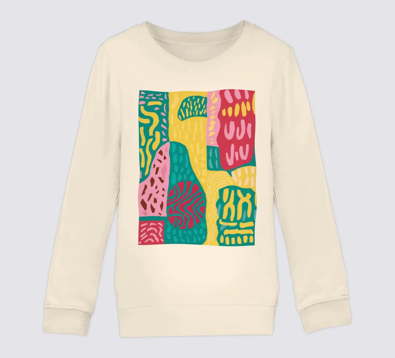 Vibrant Pattern Patchwork kids sweatshirt by Sentinel Glow