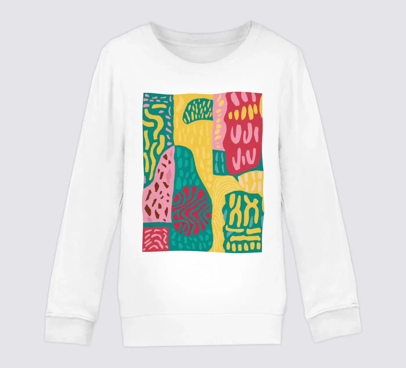Lebendiges Muster Patchwork Kinder Sweatshirt von Sentinel Glow