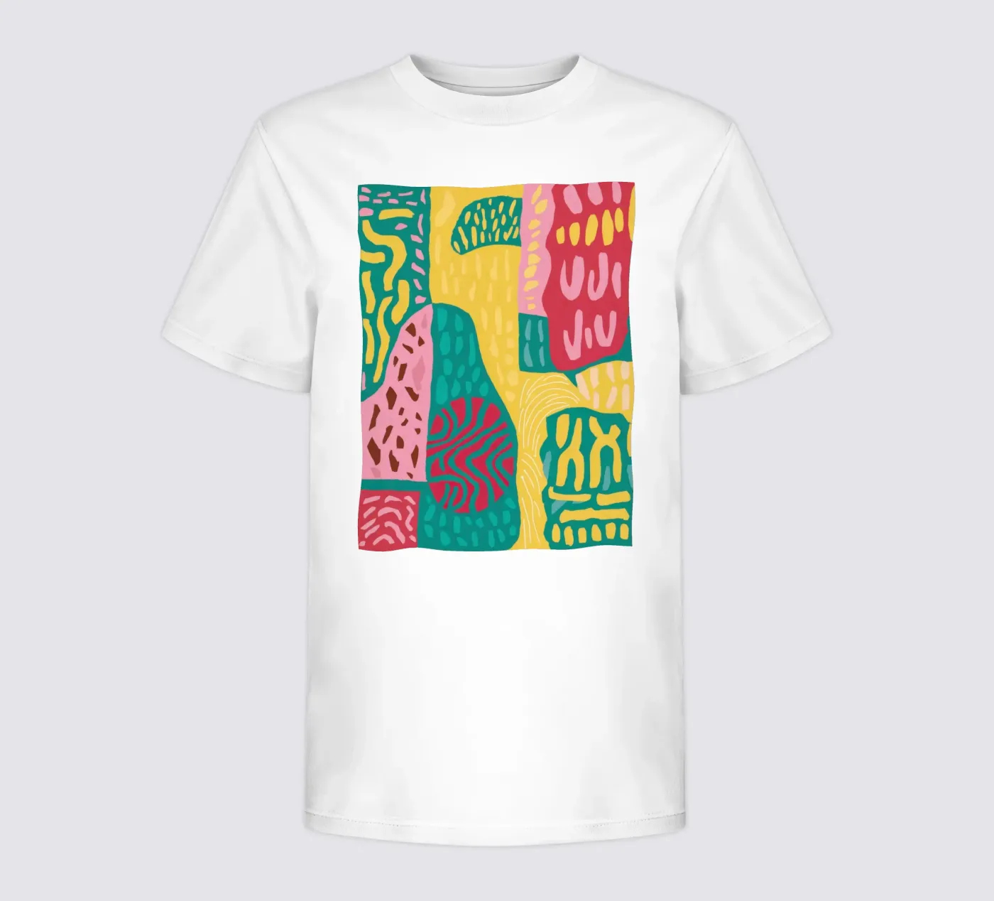 Vibrant Pattern Patchwork kids t-shirt by Sentinel Glow