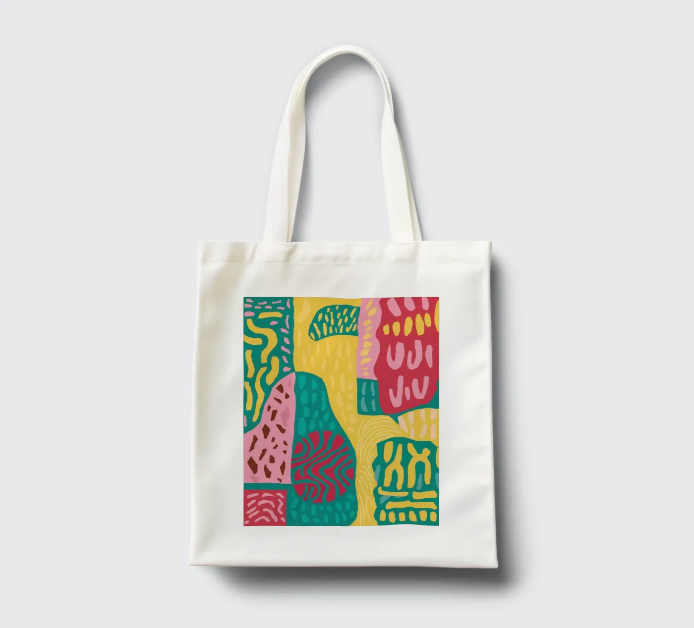 Vibrant Pattern Patchwork borsa in juta da Sentinel Glow
