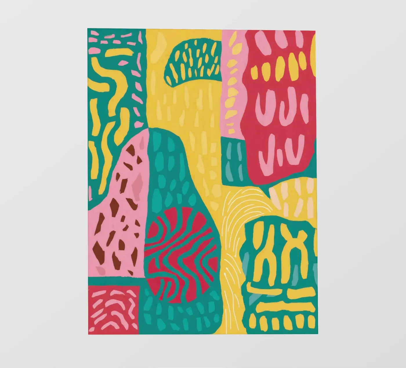 Vibrant Pattern Patchwork fotobehang van Sentinel Glow