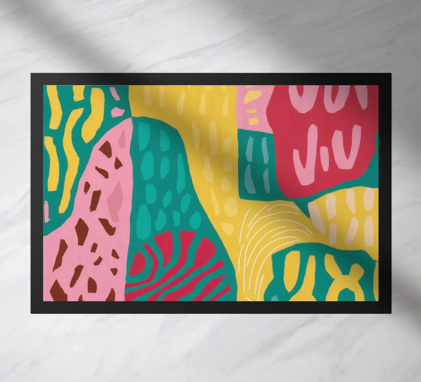 Vibrant Pattern Patchwork Fußmatte von Sentinel Glow