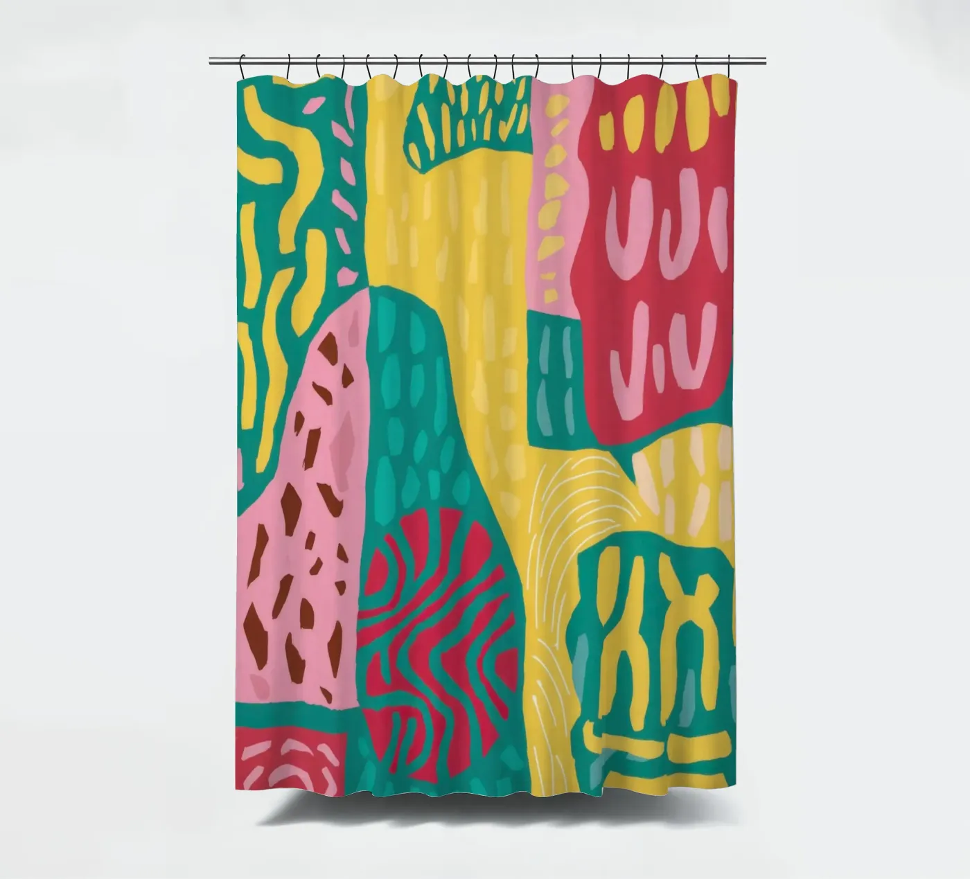 Vibrant Pattern Patchwork shower curtain by Sentinel Glow