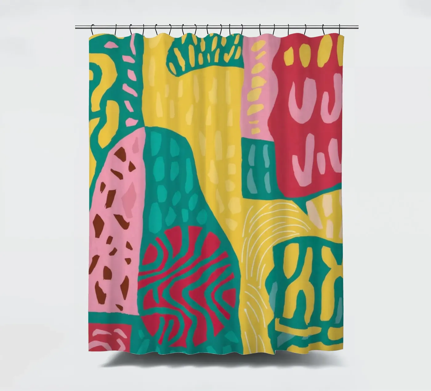 Vibrant Pattern Patchwork shower curtain by Sentinel Glow