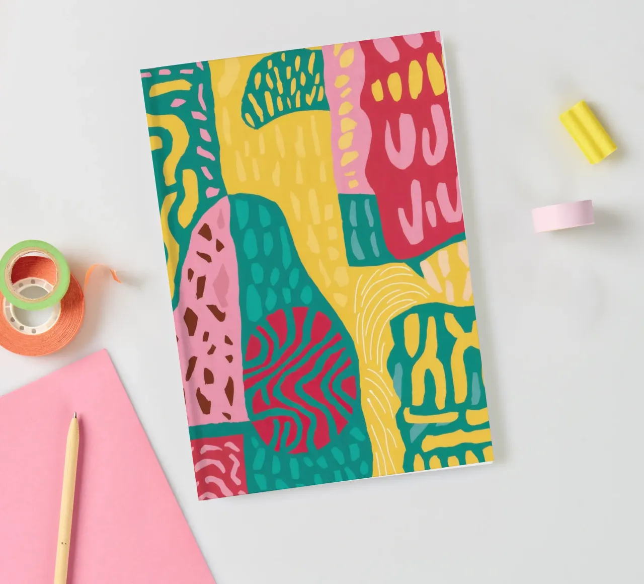 Vibrant Pattern Patchwork notebook by Sentinel Glow