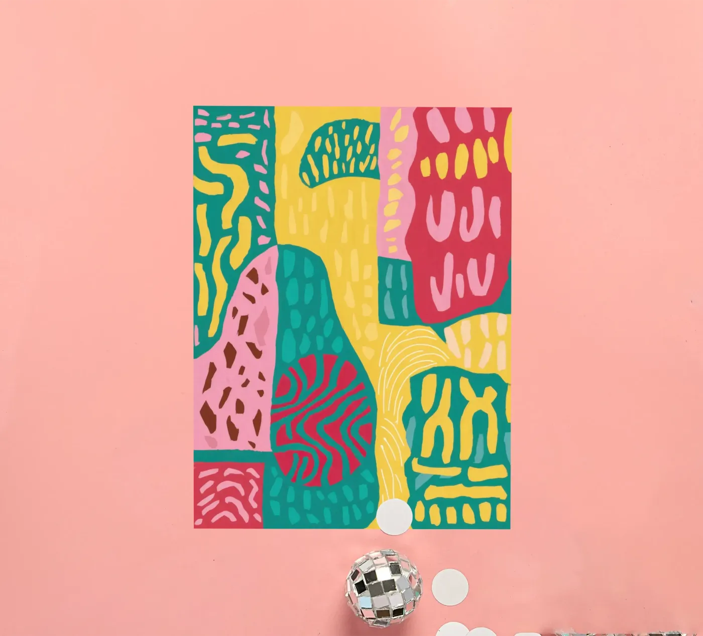 Vibrant Pattern Patchwork autocollant de Sentinel Glow