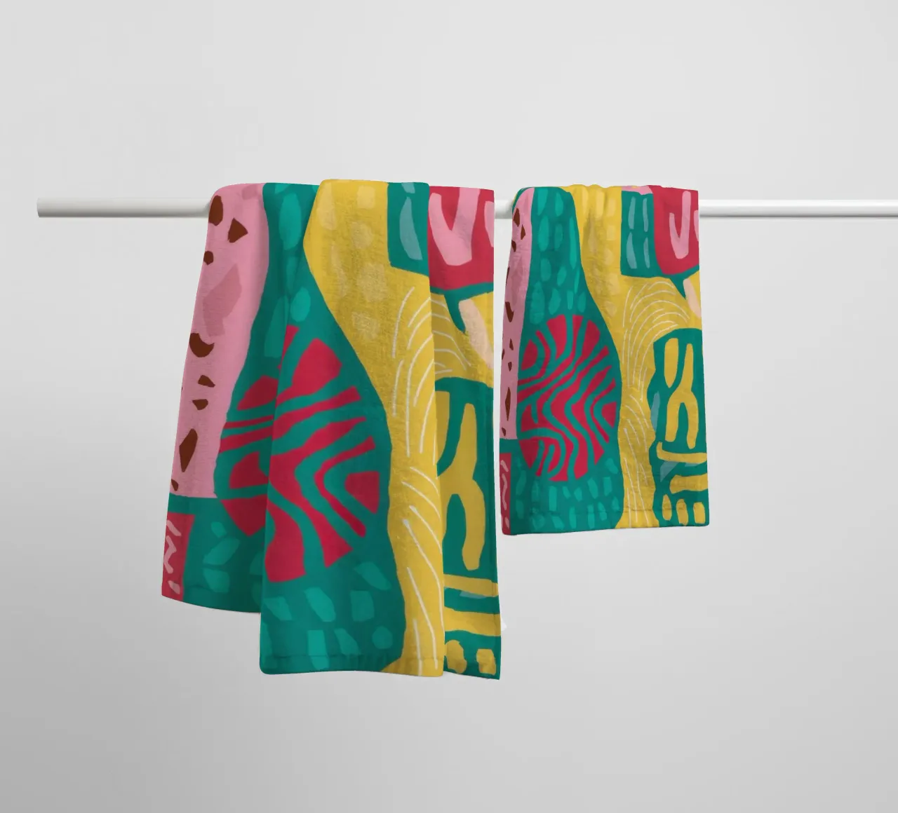 Vibrant Pattern Patchwork towel by Sentinel Glow