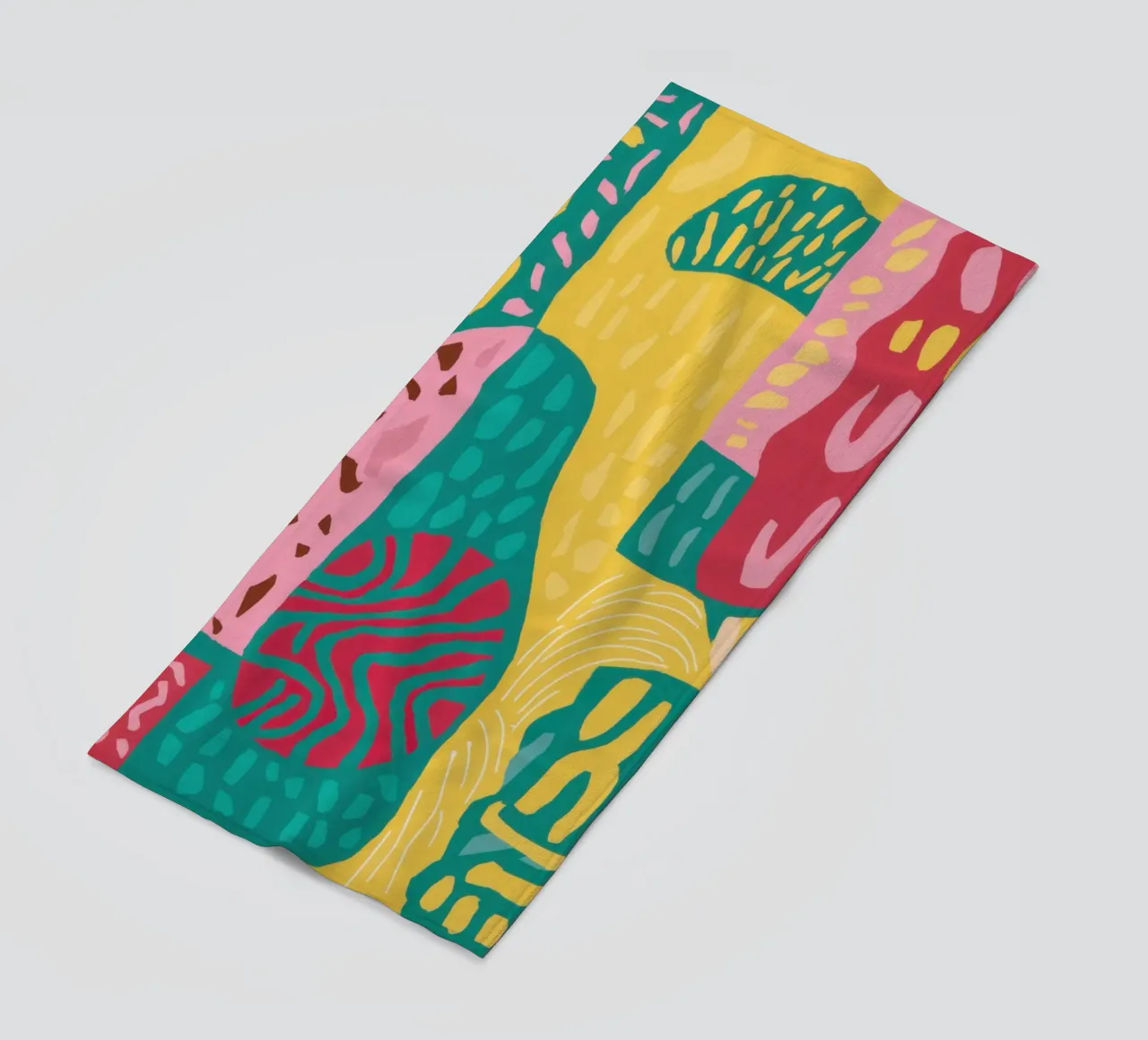 Vibrant Pattern Patchwork beach towel by Sentinel Glow