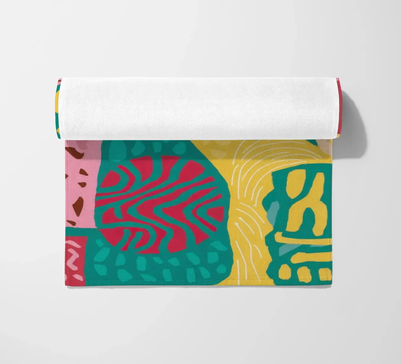 Vibrant Pattern Patchwork beach towel by Sentinel Glow