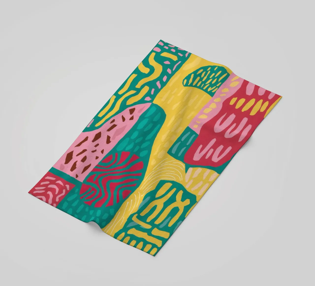 Vibrant Pattern Patchwork beach towel by Sentinel Glow