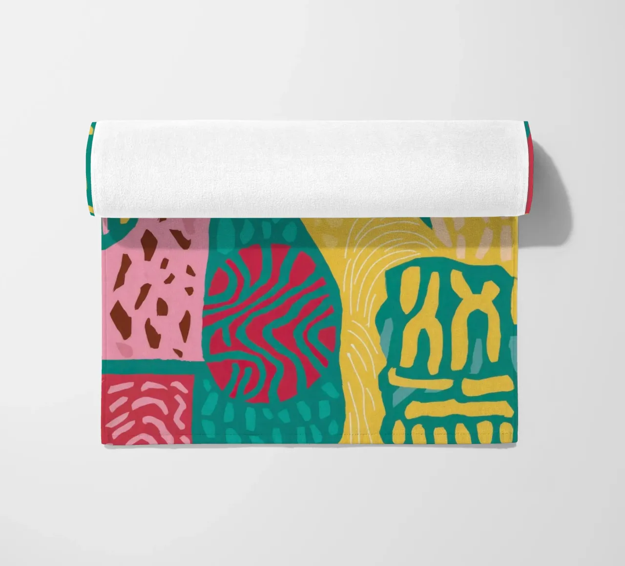 Vibrant Pattern Patchwork beach towel by Sentinel Glow
