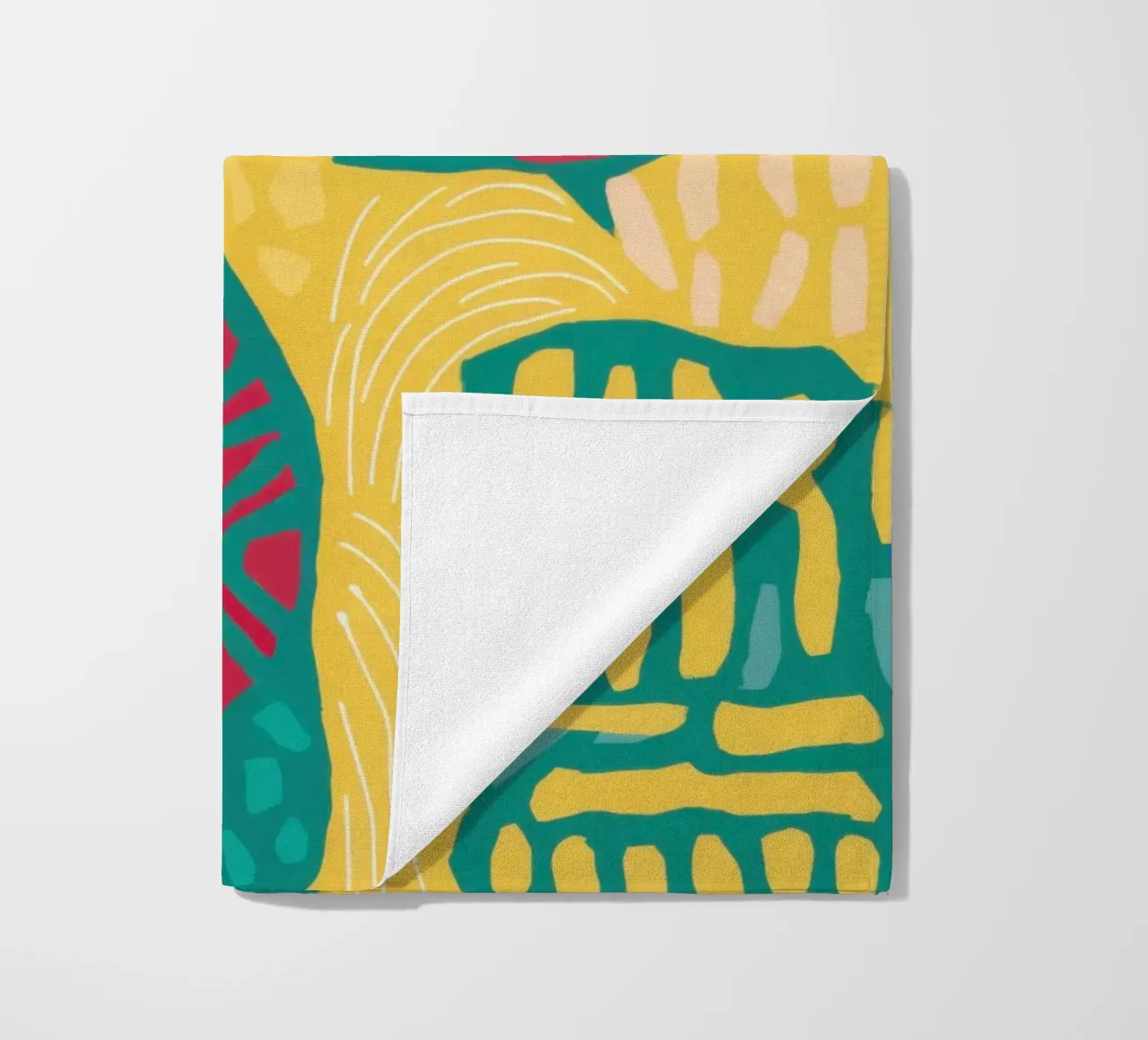 Vibrant Pattern Patchwork beach towel by Sentinel Glow