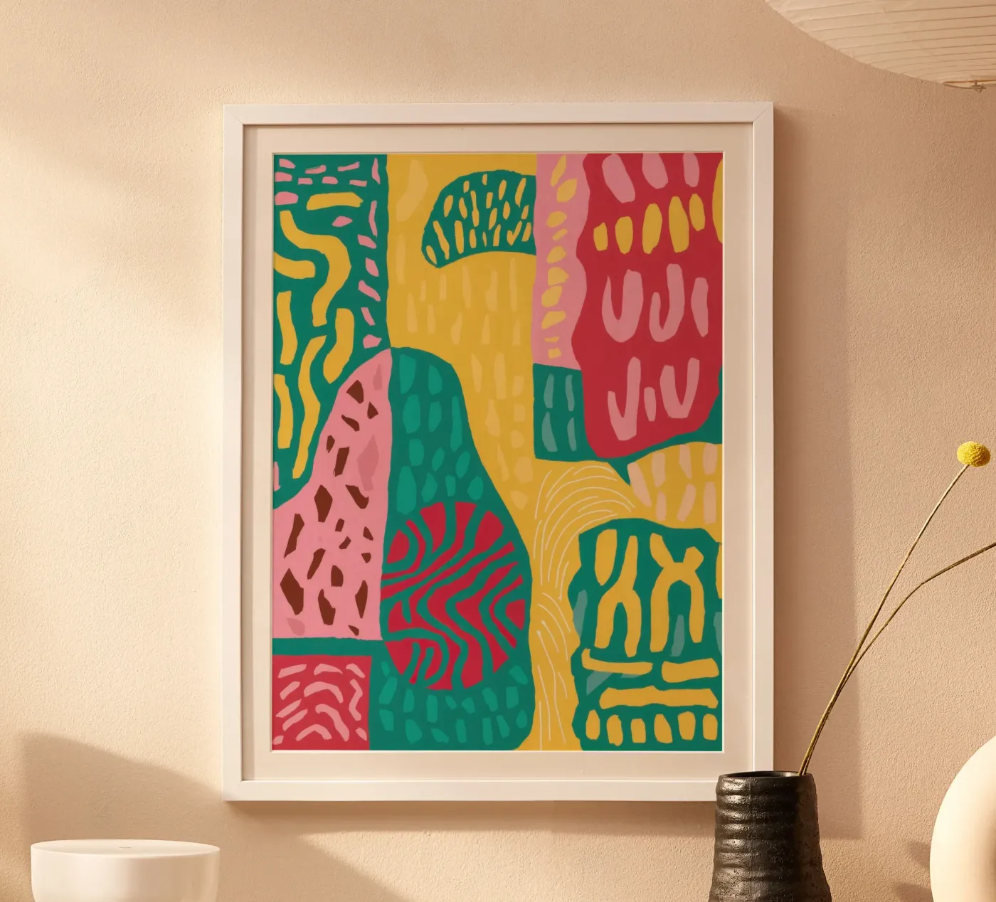 Vibrant Pattern Patchwork poster by Sentinel Glow