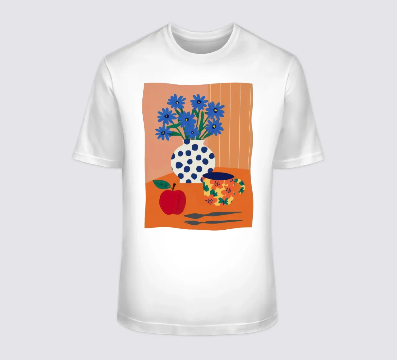 Polka, Dot Floral Stillness t-shirt by Mossy Pigment