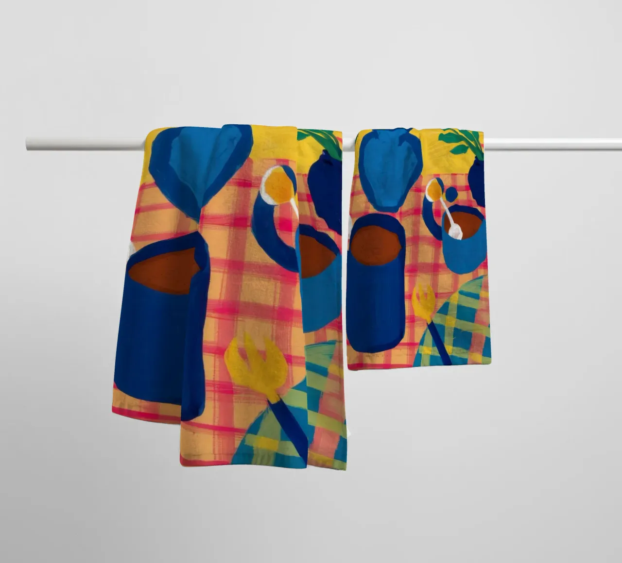 Cobalt Cup Stillness towel by Arcane Lines