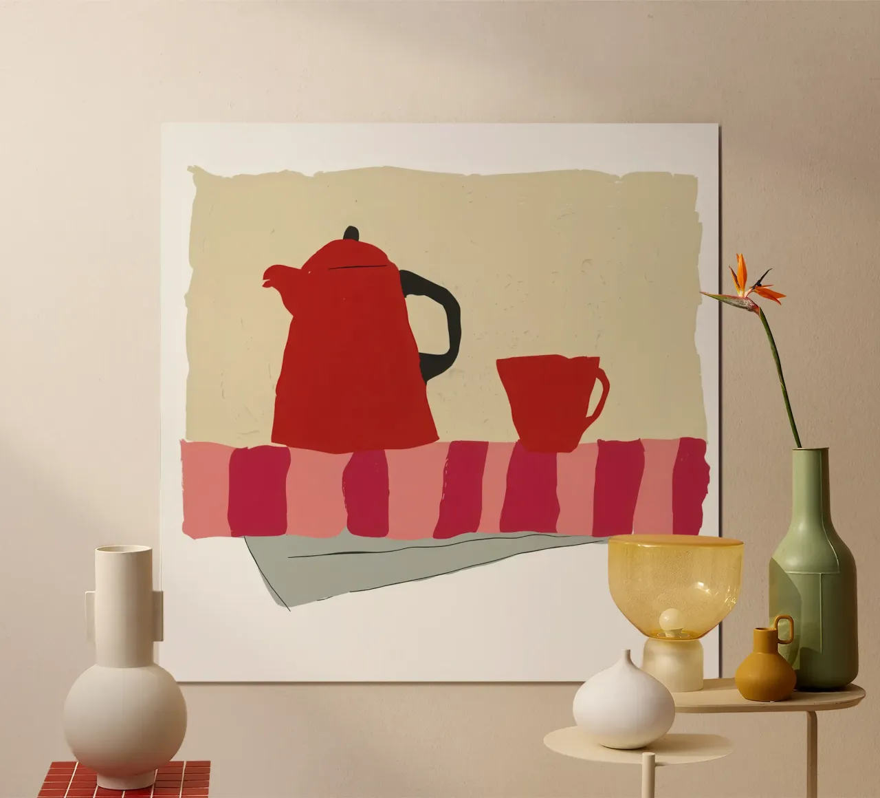 Rituale del caffè cremisi poster da Mossy Pigment