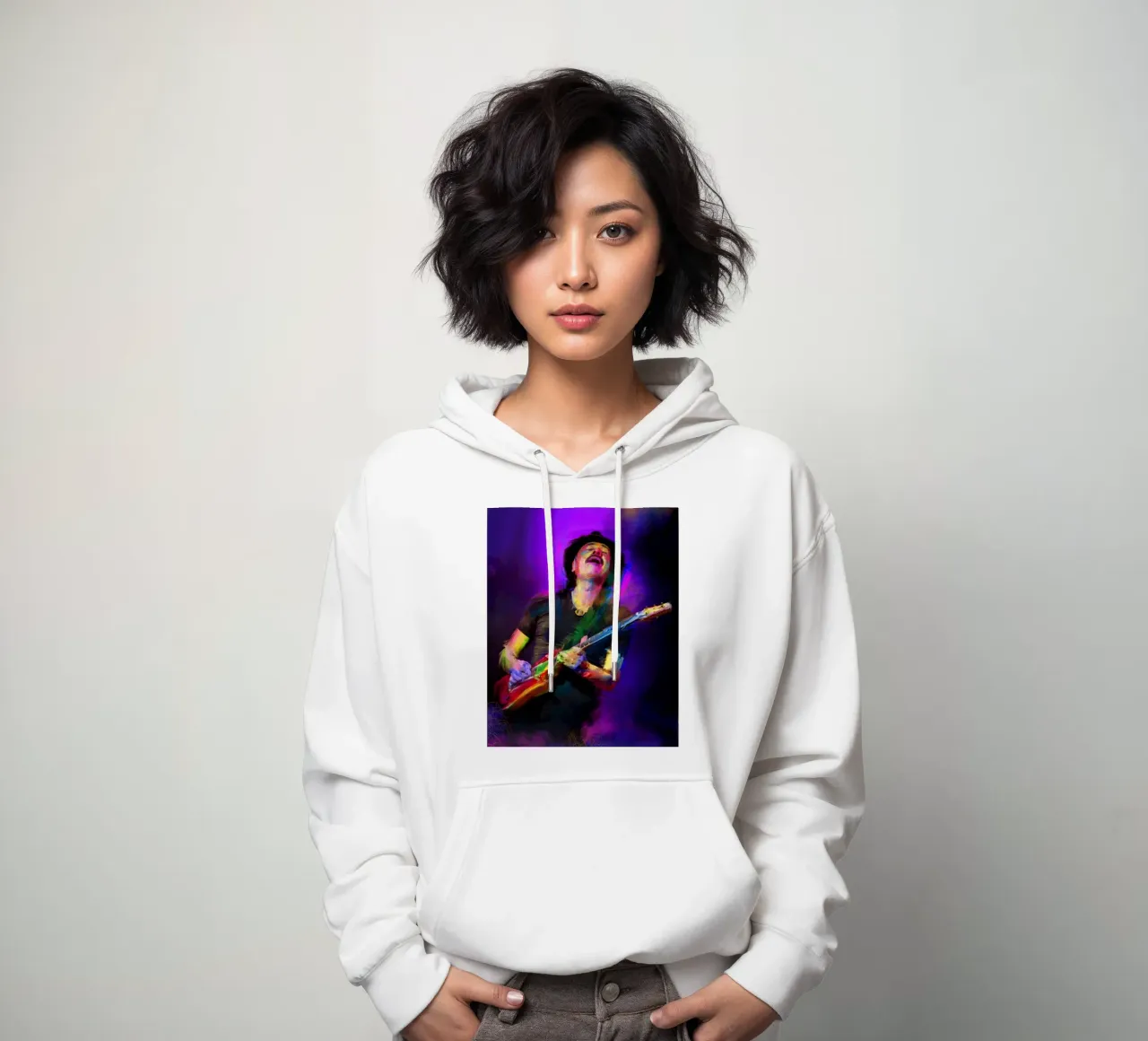 Carlos Santana abstract colorful pop art felpa con cappuccio da Hantamrata