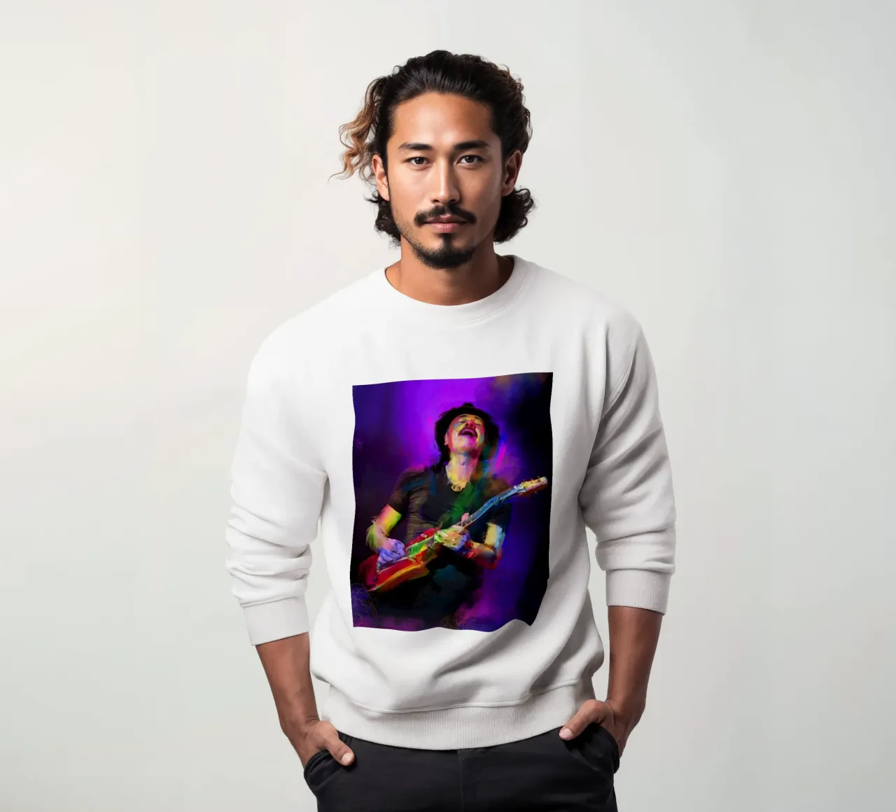 Carlos Santana abstract colorful pop art felpa da Hantamrata