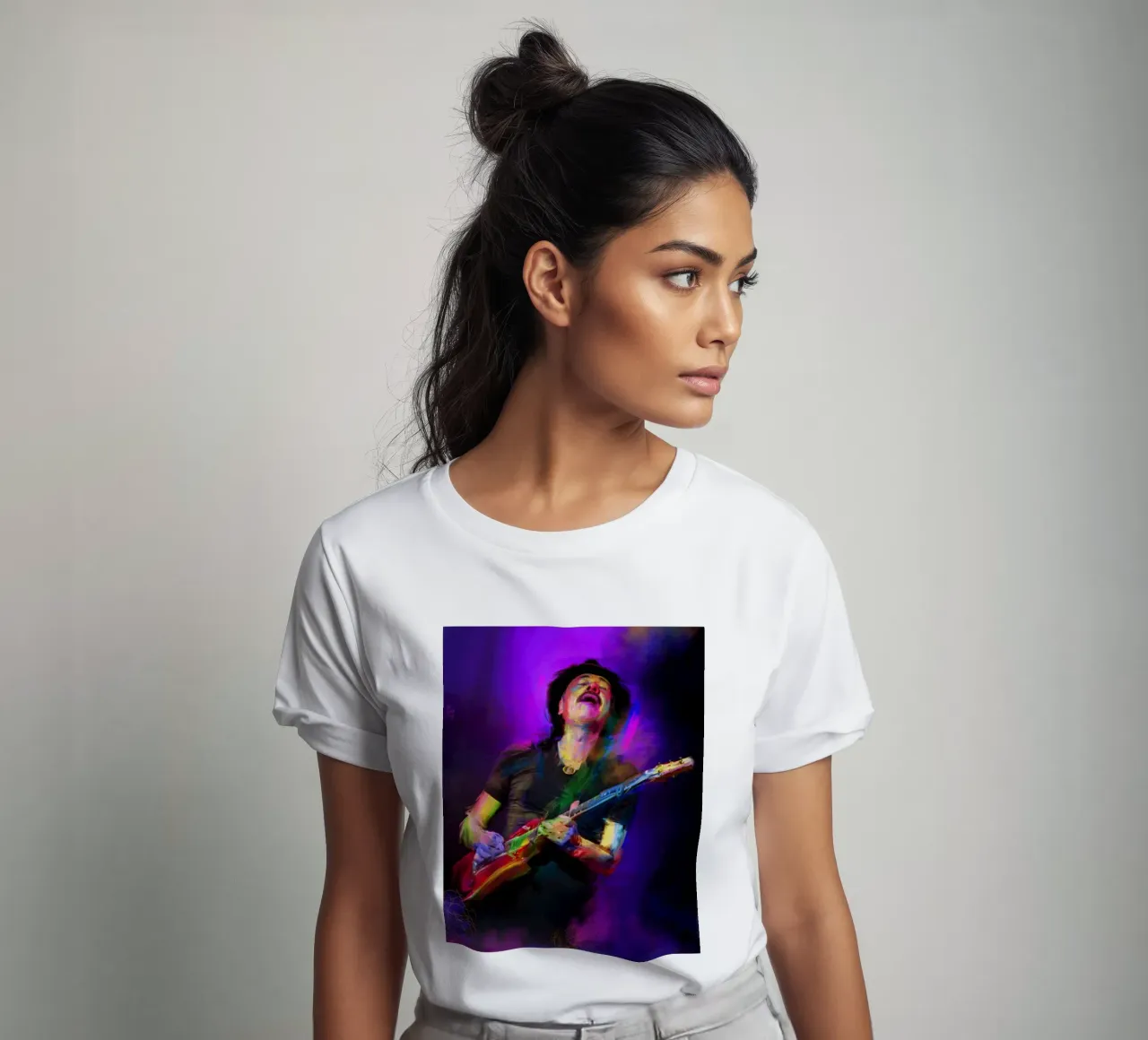 Carlos Santana abstract colorful pop art t-shirt da Hantamrata