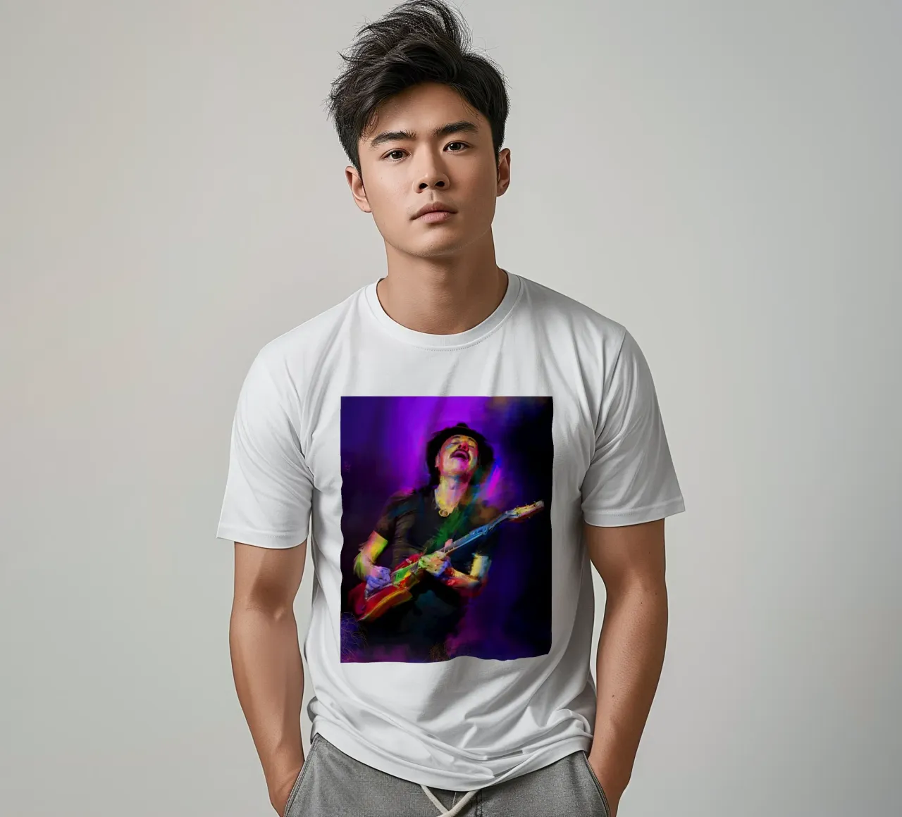 Carlos Santana abstract colorful pop art t-shirt da Hantamrata