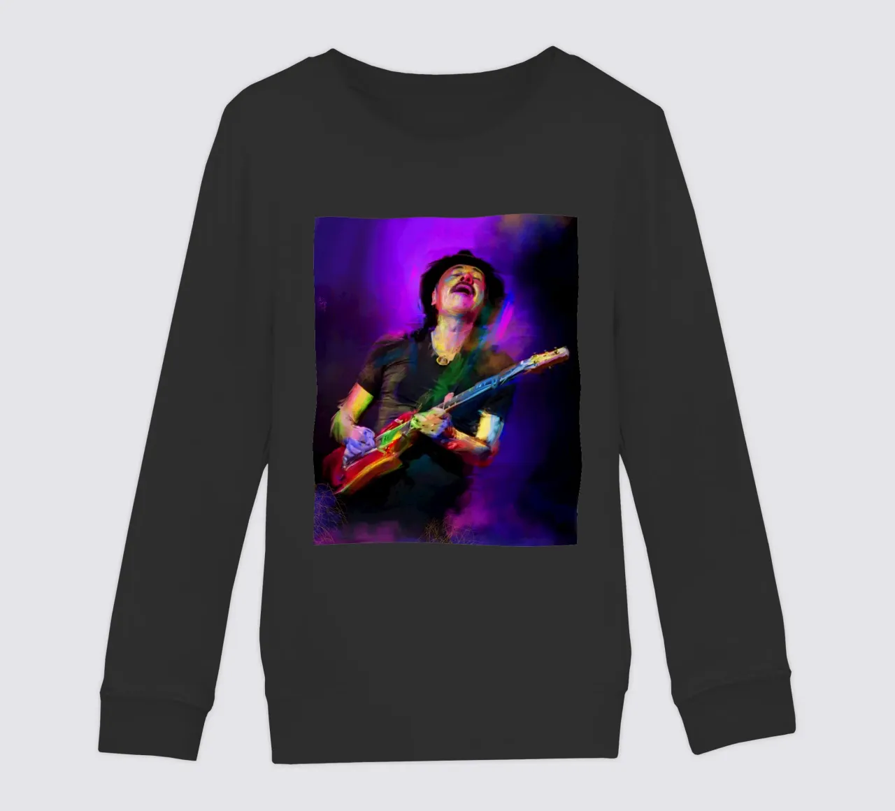 Carlos Santana abstract colorful pop art felpa bambino da Hantamrata