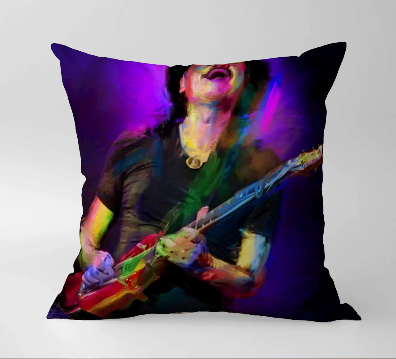 Carlos Santana abstract colorful pop art cuscino da Hantamrata