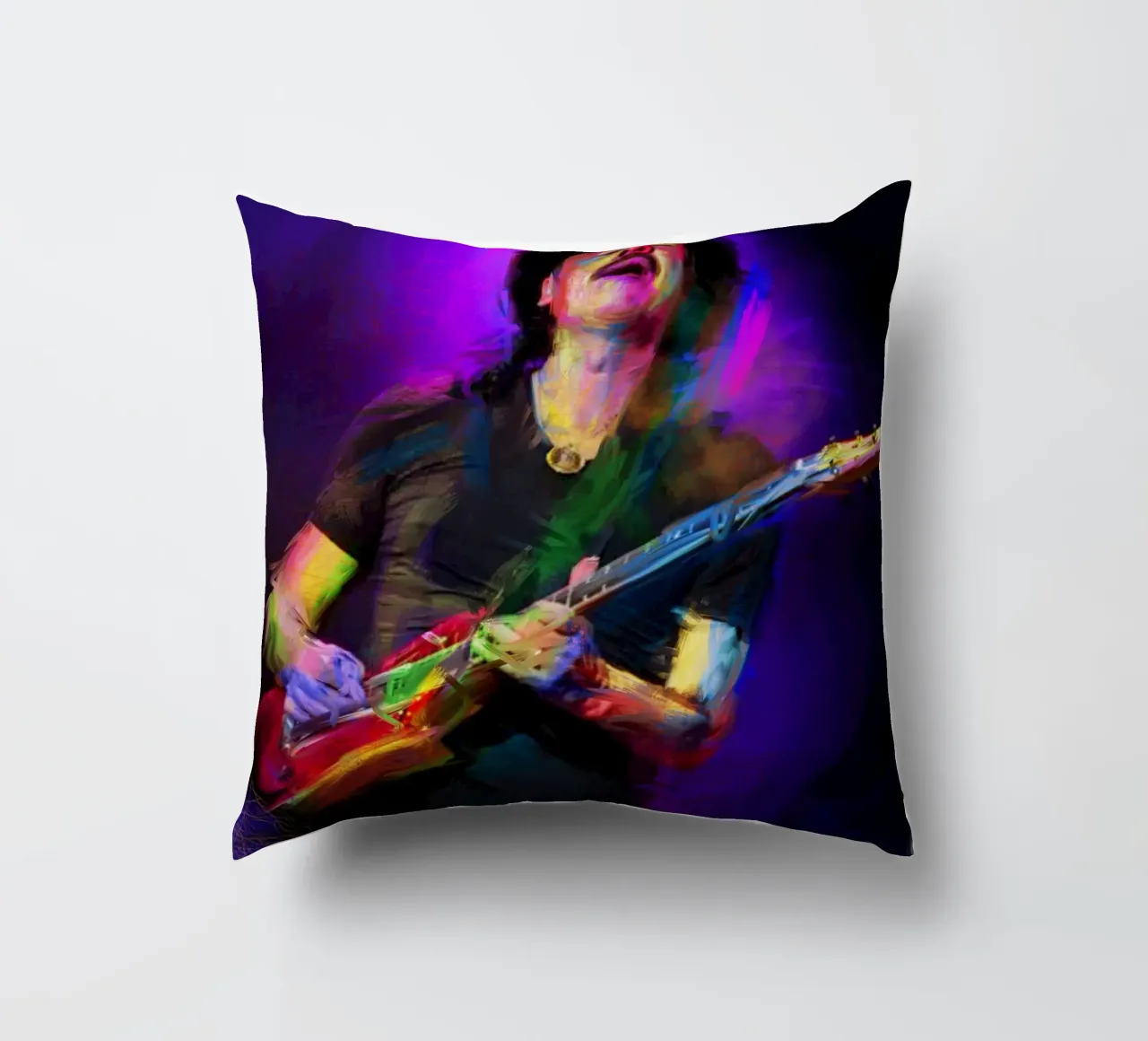 Carlos Santana abstract colorful pop art cuscino da Hantamrata