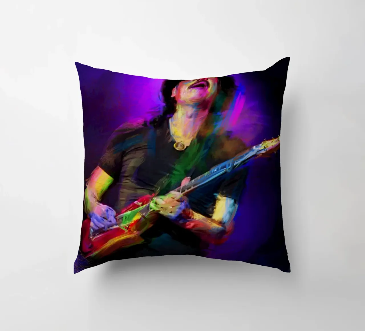 Carlos Santana abstract colorful pop art cuscino da Hantamrata